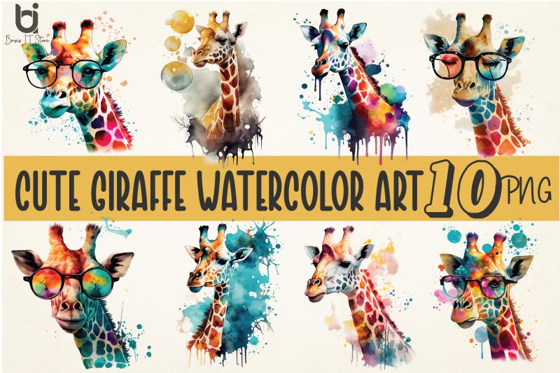 watercolor-cute-giraffe-sublimation-bundle-print-design-png