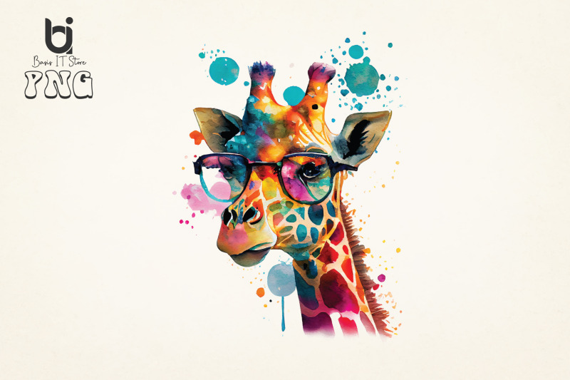 watercolor-cute-giraffe-sublimation-bundle-print-design-png