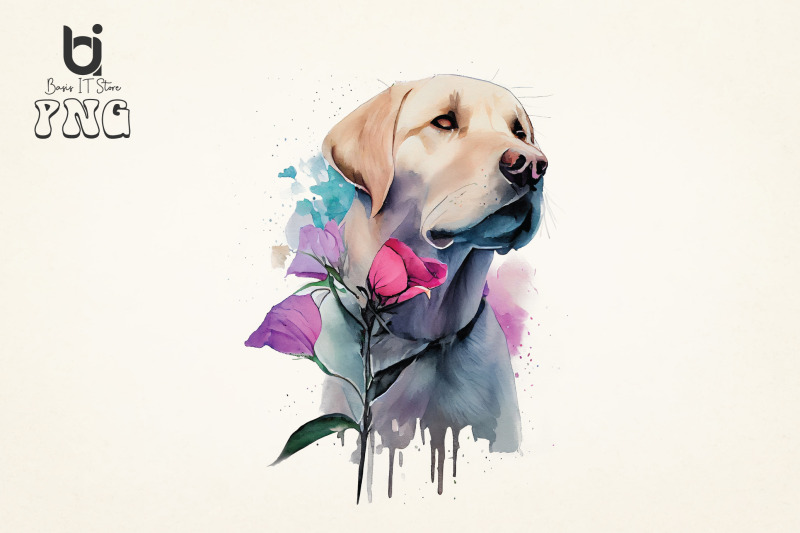 dogs-with-flowers-png-watercolor-sublimation-bundle