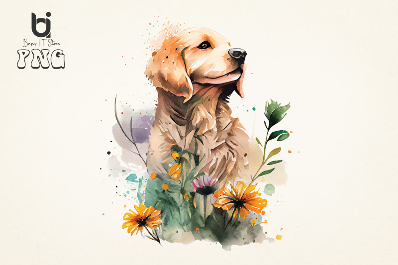 dogs-with-flowers-png-watercolor-sublimation-bundle