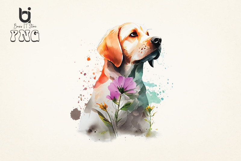 dogs-with-flowers-png-watercolor-sublimation-bundle