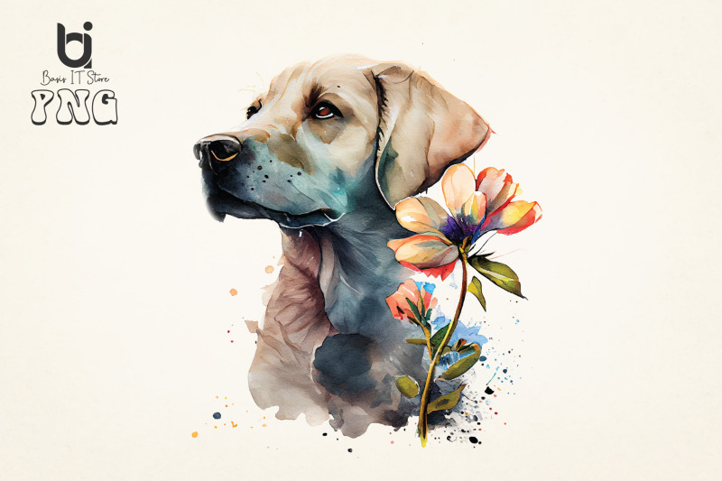 dogs-with-flowers-png-watercolor-sublimation-bundle