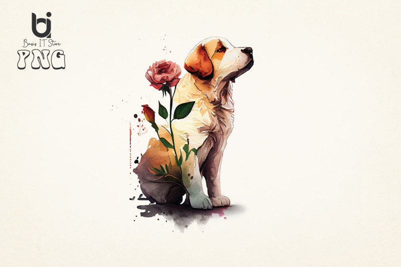 dogs-with-flowers-png-watercolor-sublimation-bundle