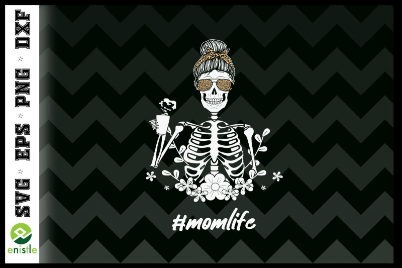 skeleton-mom-drinking-coffee-mom-life