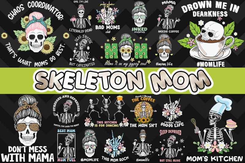 skeleton-mom-bundle-svg-20-designs