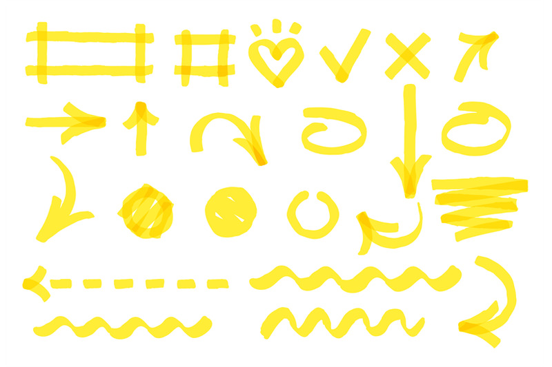 hand-drawn-marker-strokes-bright-yellow-marker-different-shapes-hand