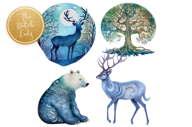 ethereal-nordic-wilderness-clipart-set