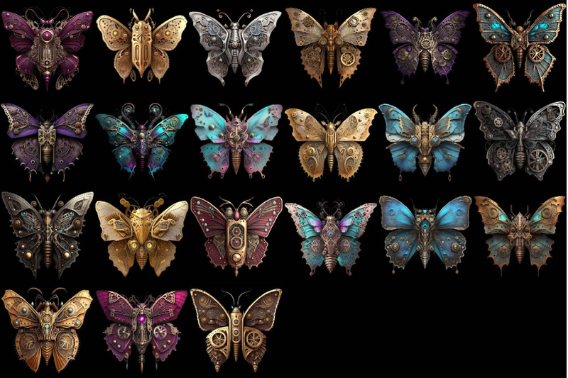 steampunk-butterflies-clipart-victorian-moths-clip-art-png