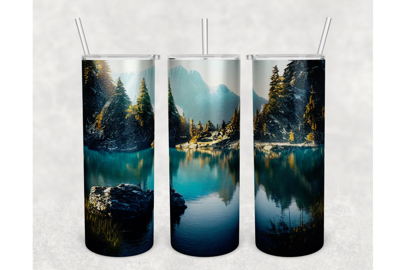 lake-tumbler-wraps-bundle-20-oz-skinny-tumbler-lake-sublimation-png