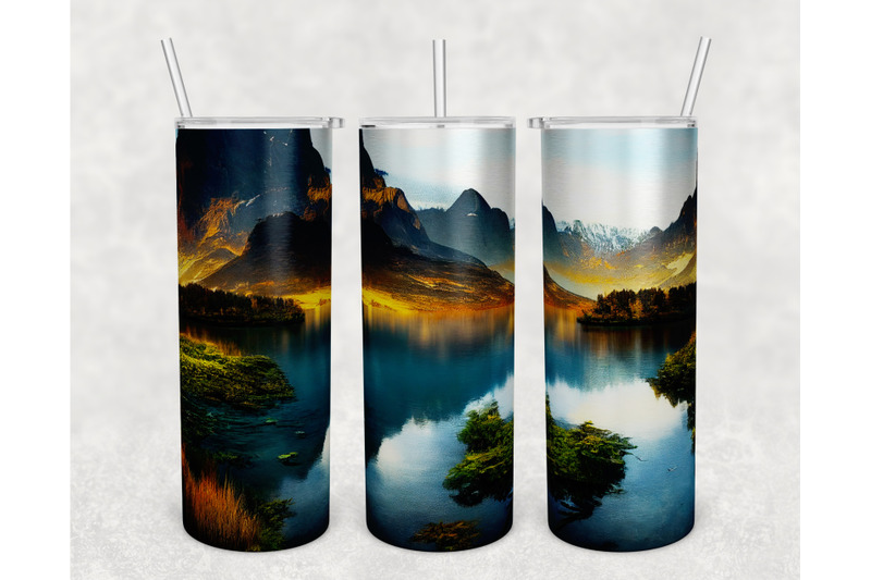 lake-tumbler-wraps-bundle-20-oz-skinny-tumbler-lake-sublimation-png