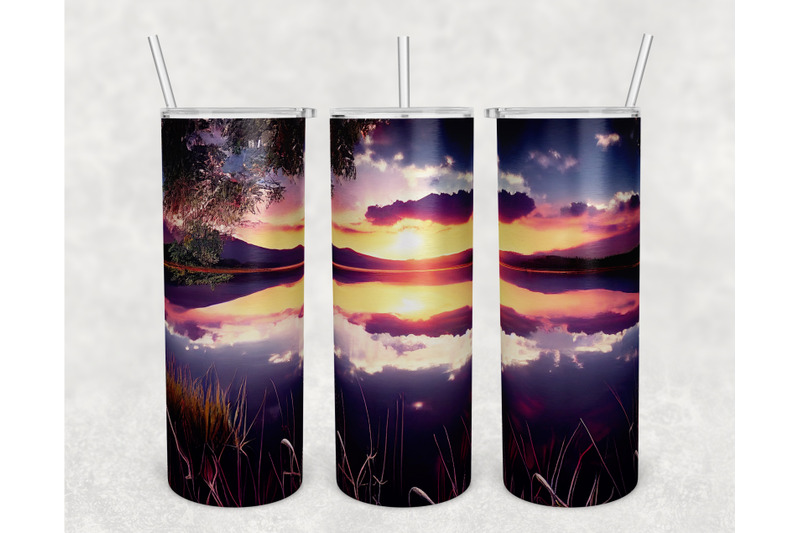 lake-tumbler-wraps-bundle-20-oz-skinny-tumbler-lake-sublimation-png