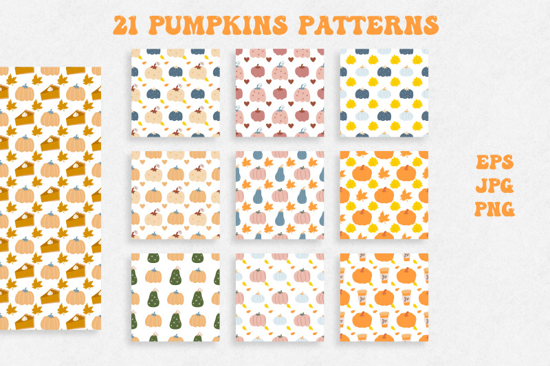 cute-pumpkin-seamless-pattern-autumn-background-bundle