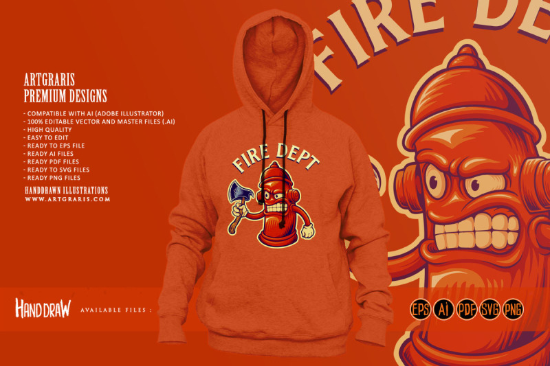 hydrant-fire-dept-axe-logo-cartoon-illustrations