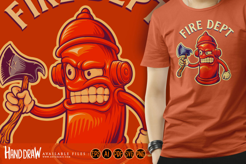 hydrant-fire-dept-axe-logo-cartoon-illustrations