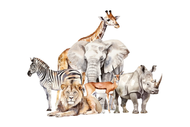 safari-animals-watercolour-clipart