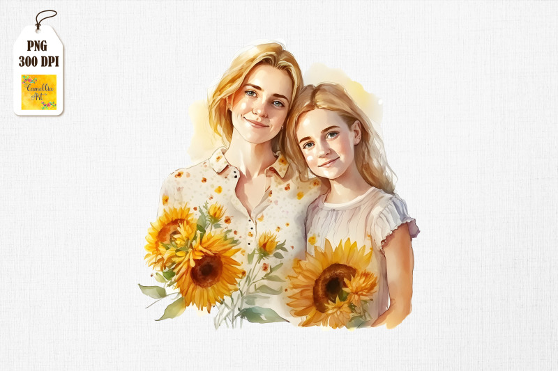 mother-amp-daughter-with-sunflowers-6