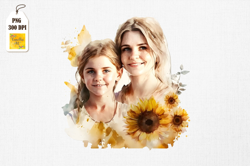 mother-amp-daughter-with-sunflowers-8