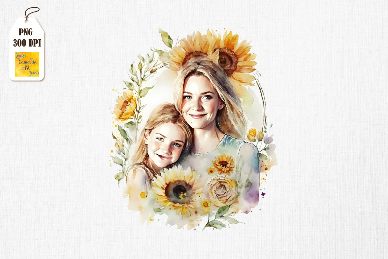 mother-amp-daughter-with-sunflowers-13