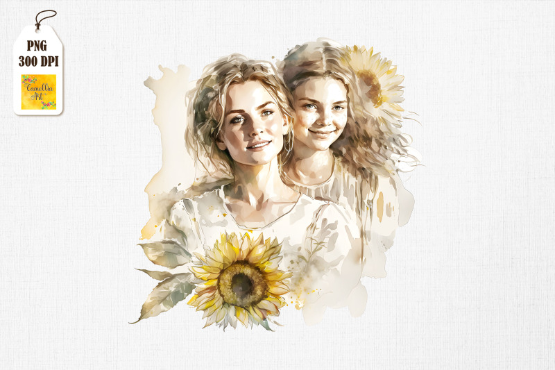 mother-amp-daughter-with-sunflowers-14