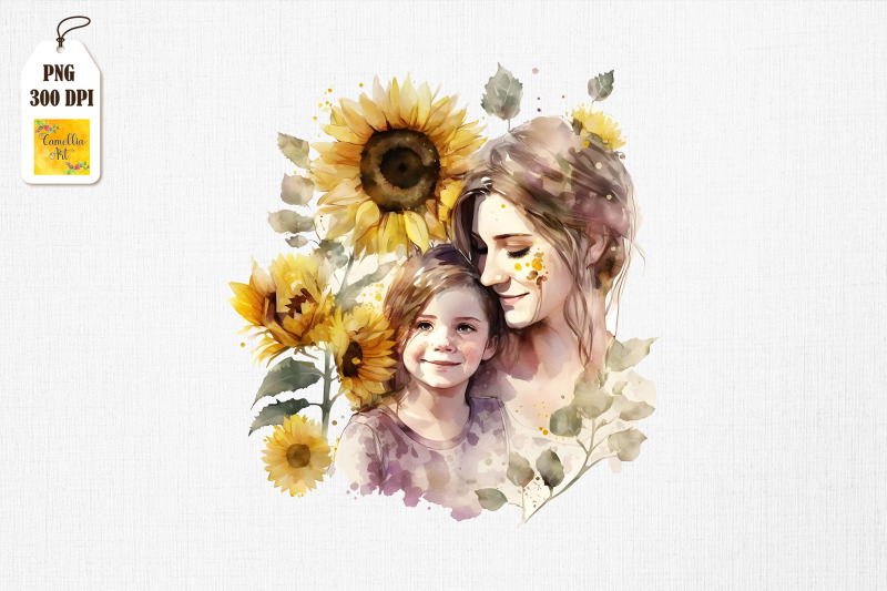 mother-amp-daughter-with-sunflowers-15