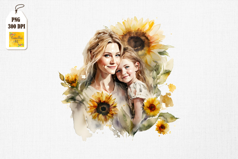 mother-amp-daughter-with-sunflowers-19