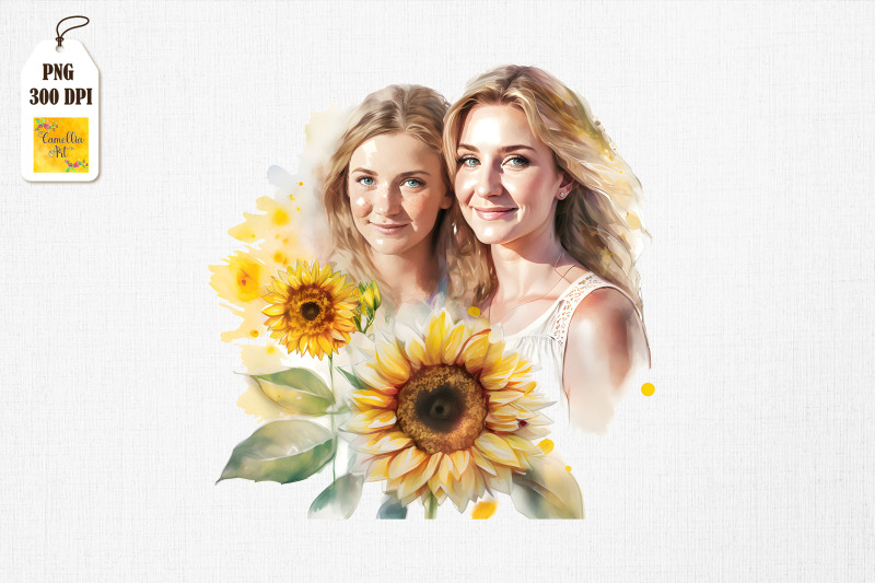 mother-amp-daughter-with-sunflowers-20