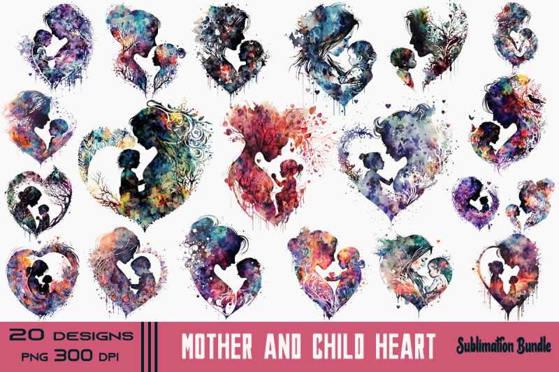 mother-and-child-heart-sublimation-bundle