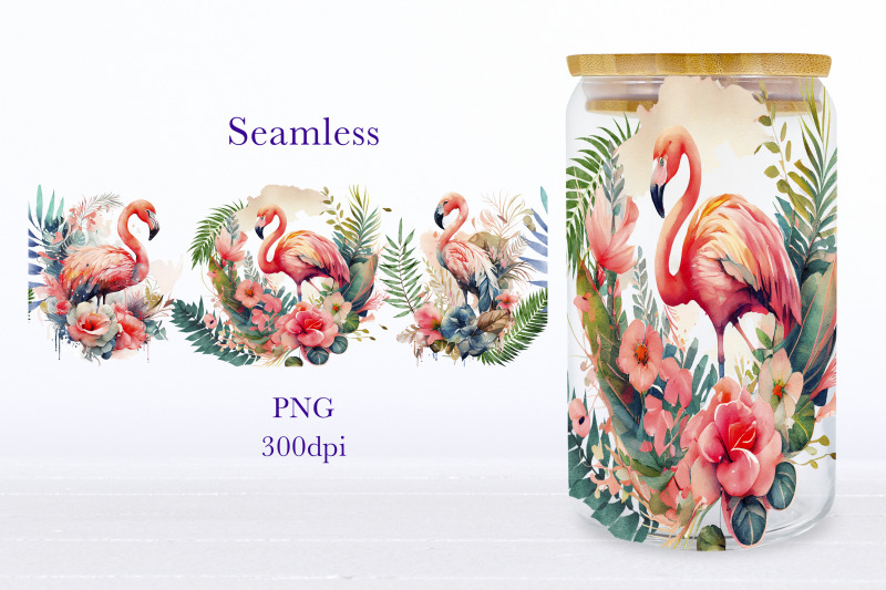 flamingo-glass-can-wrap-tropical-libbey-can-sublimation-png