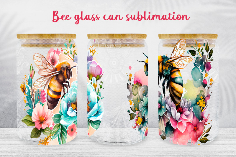 bee-glass-can-wrap-spring-floral-libbey-can-sublimation-png