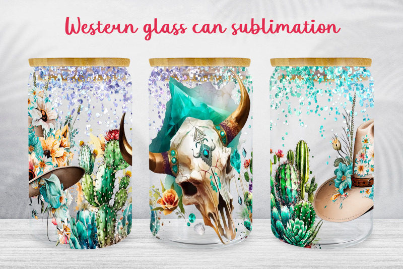 western-glass-can-wrap-cowboy-skull-libbey-can-sublimation