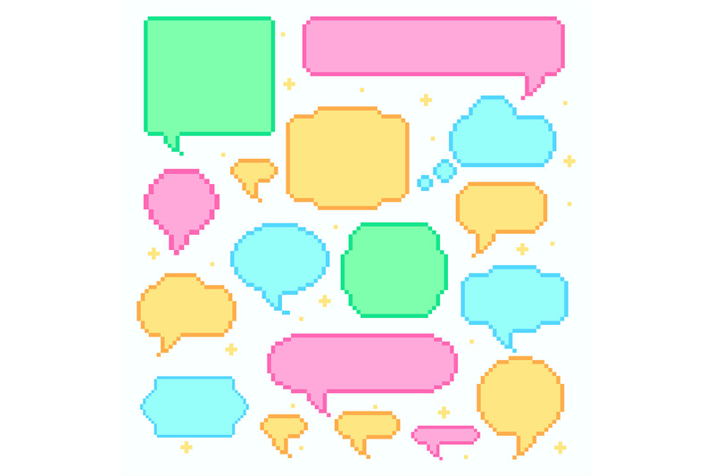 pixel-speech-bubbles-collection-of-various-form-and-shape