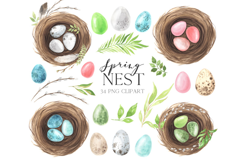 watercolor-easter-spring-nest-clipart