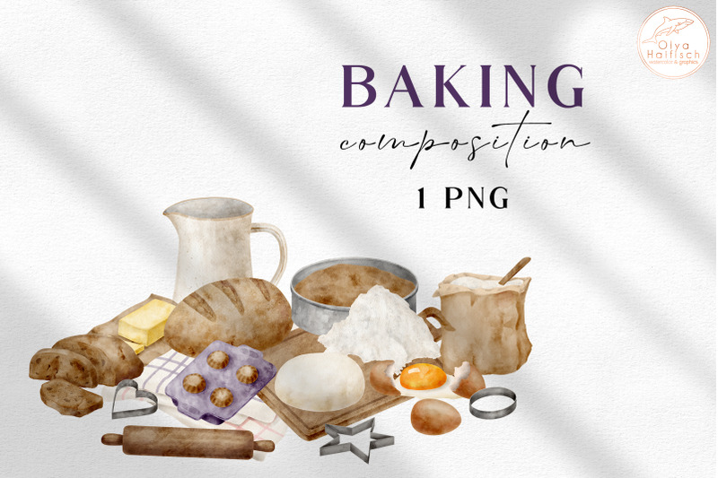 watercolor-baking-bread-clipart-cooking-utensils-and-food-png