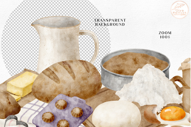watercolor-baking-bread-clipart-cooking-utensils-and-food-png