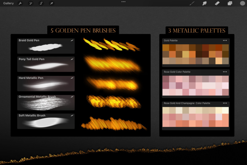 the-golden-vibes-kit-for-procreate