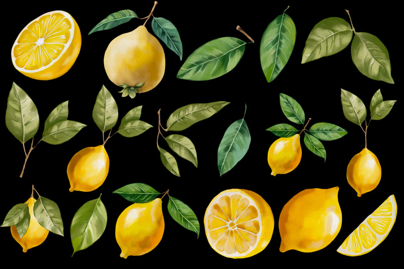 watercolor-lemon-clipart-yellow-citrus-fruit