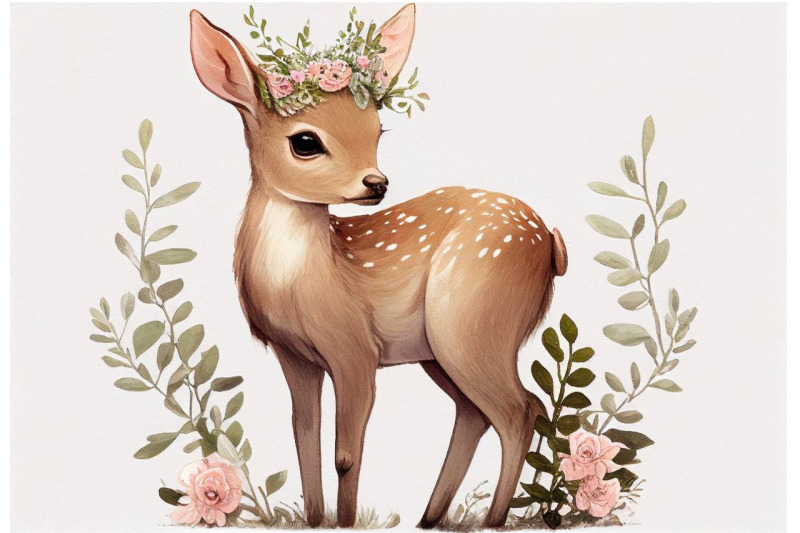 deer-with-flowers