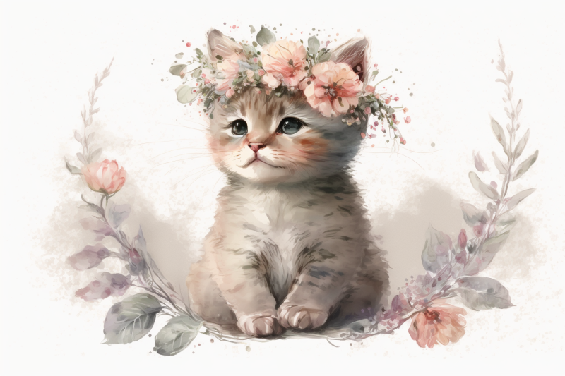 cute-kitten-with-flowers