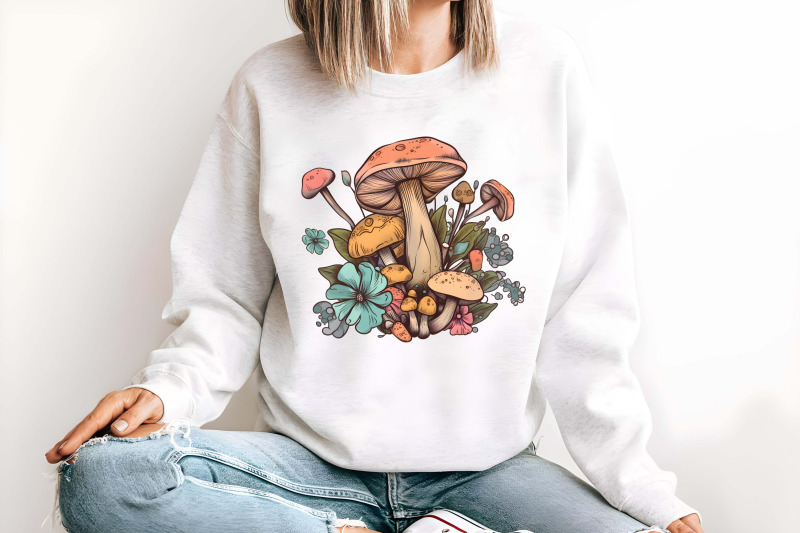 cottagecore-retro-hippie-mushroom-clipart