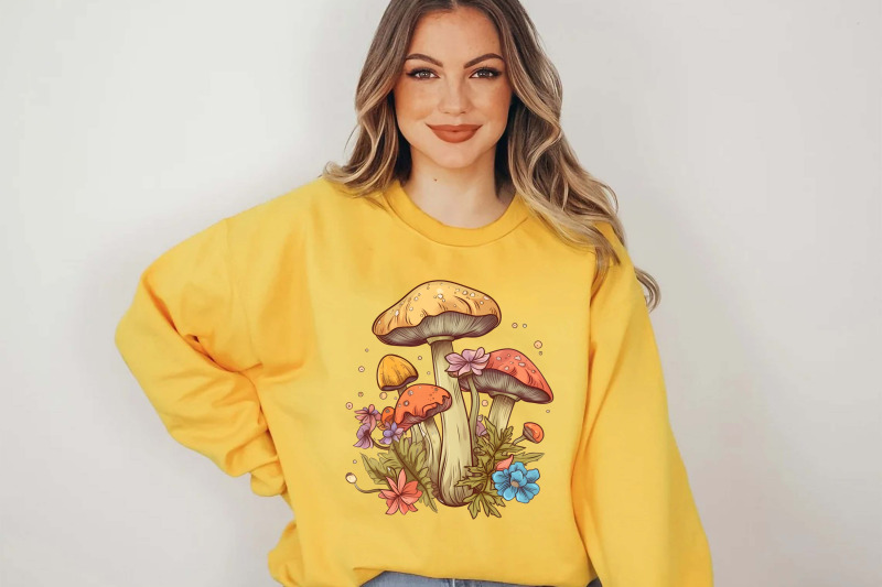 cottagecore-retro-hippie-mushroom-clipart