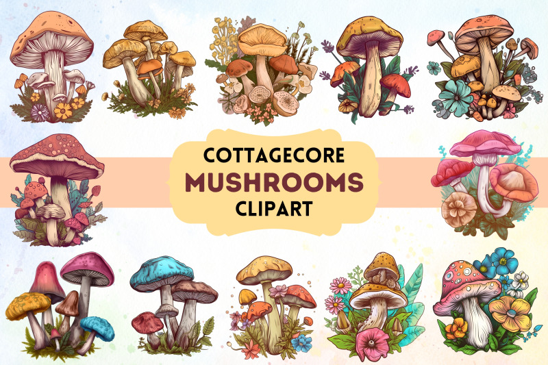 cottagecore-retro-hippie-mushroom-clipart