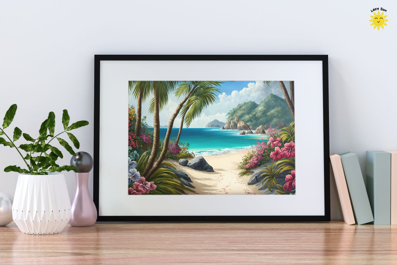 watercolor-beautiful-tropical-beach-backgrounds