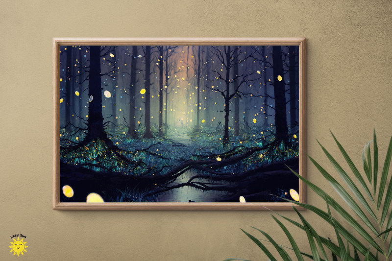 watercolor-enchanted-forest-fireflies-backgrounds