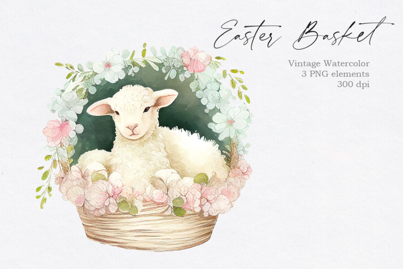 vintage-easter-basket-with-lamb-clipart