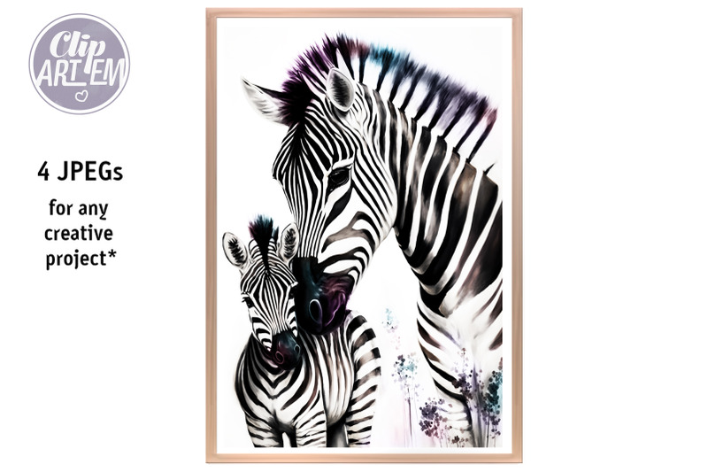 mommy-baby-zebra-bundle-watercolor-4-jpeg-images-bundle-home-decor