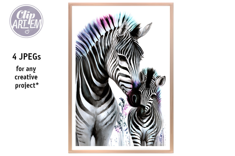 mommy-baby-zebra-bundle-watercolor-4-jpeg-images-bundle-home-decor