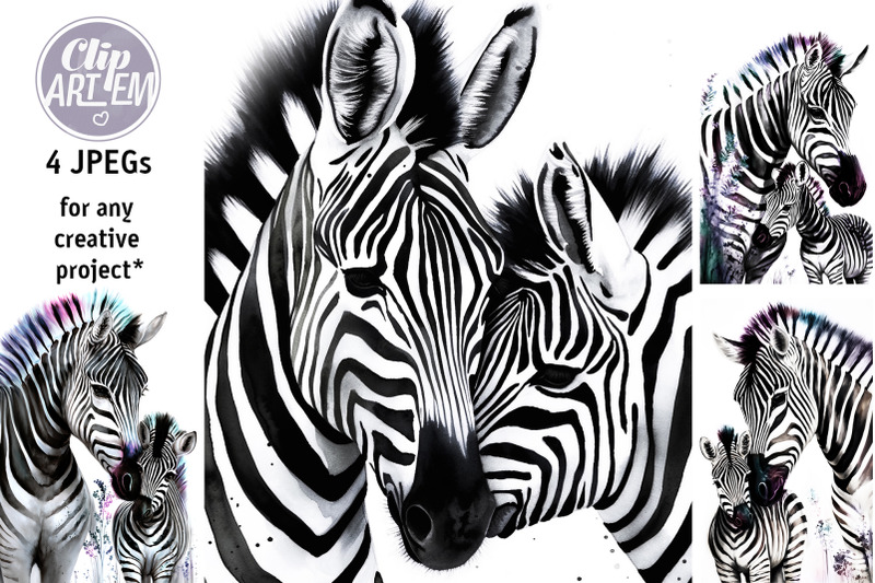 mommy-baby-zebra-bundle-watercolor-4-jpeg-images-bundle-home-decor