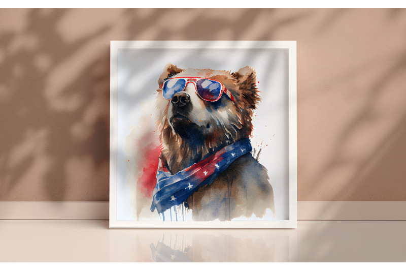 4th-of-july-grizzly-bear-background