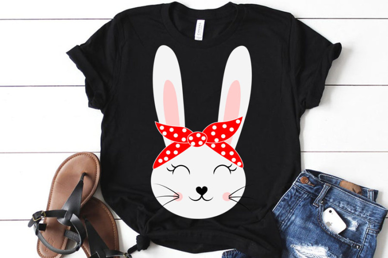 rabbit-svg-bunny-svg-animal-face-with-bandana-svg-file-design-clip