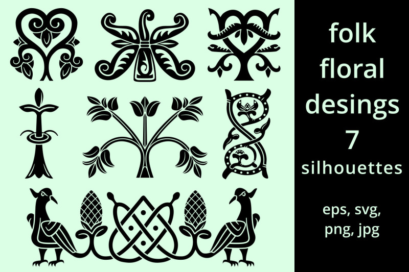 folk-floral-silhouette-designs